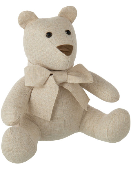 Cale-porte ours écru tissu polyester 32x30x30,5 cm Appledore J-Line - 1