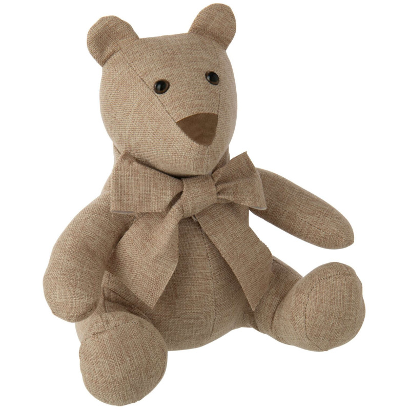 Cale-porte ours beige tissu polyester 32x30x30,5 cm Appledore J-Line - 1