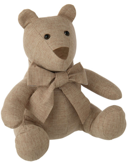 Cale-porte ours beige tissu polyester 32x30x30,5 cm Appledore J-Line - 1