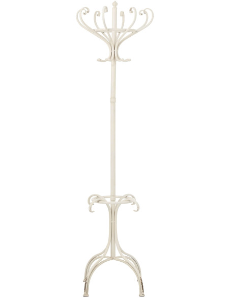Porte-manteau sur pied blanc métal 199 cm Aurevian J-Line - 1