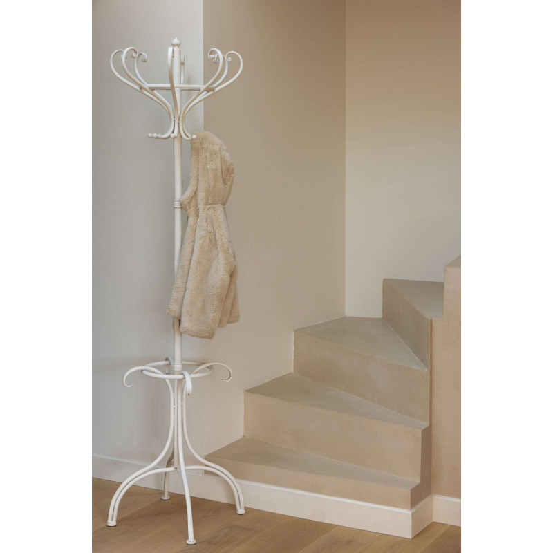 Porte-manteau sur pied blanc métal 199 cm Aurevian J-Line - 2