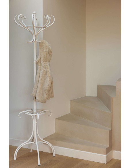 Porte-manteau sur pied blanc métal 199 cm Aurevian J-Line - 2