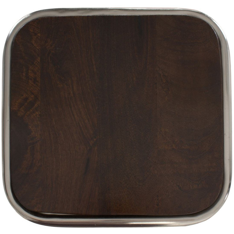 Tabouret de bar métal chromé et bois foncé 77 cm Trévico  - 5