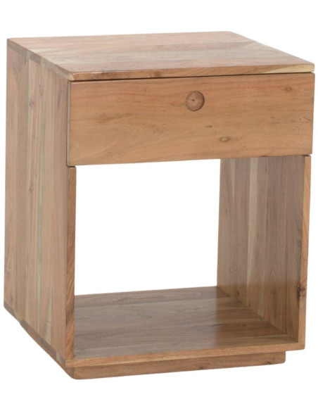 Table de chevet bois d’acacia 45x40x55 cm Nocara  - 1