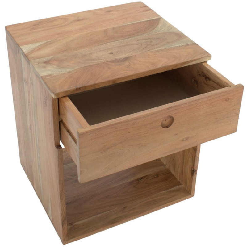 Table de chevet bois d’acacia 45x40x55 cm Nocara  - 4