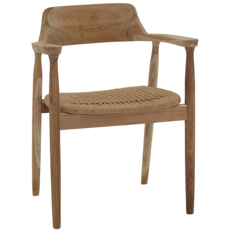 Chaise de salle à manger teck et corde 59x49x79 cm Ronneby  - 1