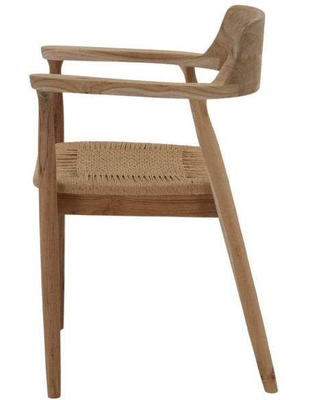Chaise de salle à manger teck et corde 59x49x79 cm Ronneby  - 3