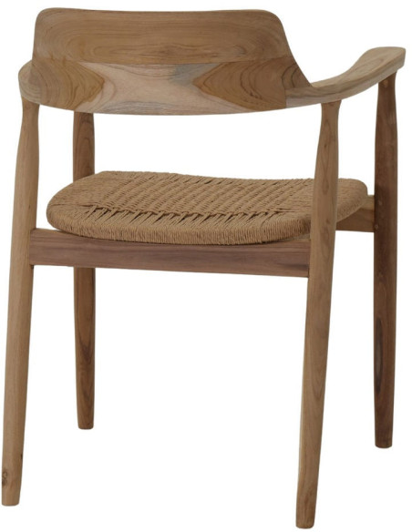 Chaise de salle à manger teck et corde 59x49x79 cm Ronneby  - 4