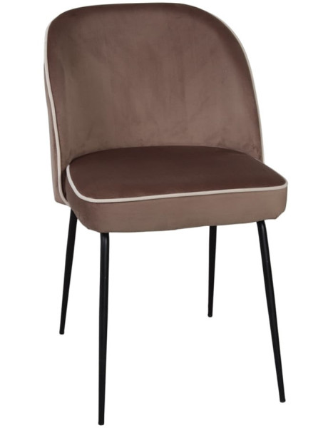Chaise de salle à manger velours marron Helsingor  - 1
