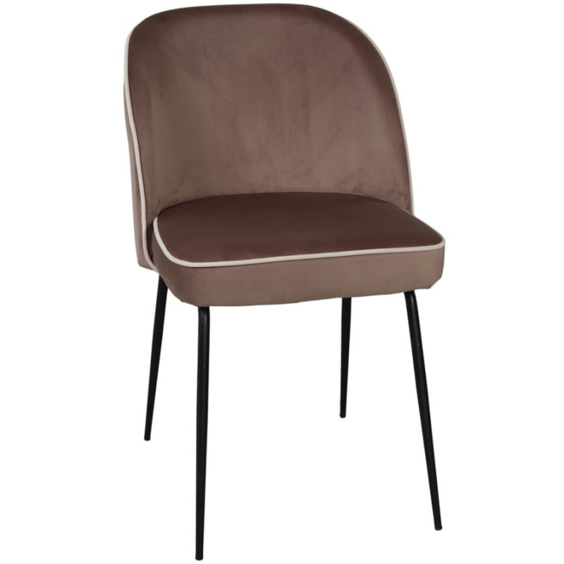 Chaise de salle à manger velours marron Helsingor  - 1