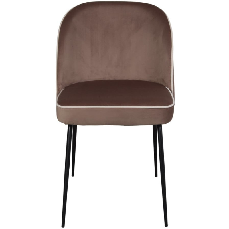 Chaise de salle à manger velours marron Helsingor  - 2