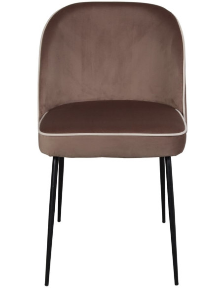 Chaise de salle à manger velours marron Helsingor  - 2