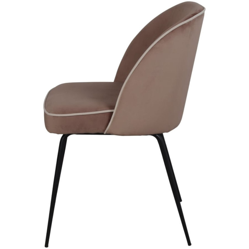 Chaise de salle à manger velours marron Helsingor  - 3