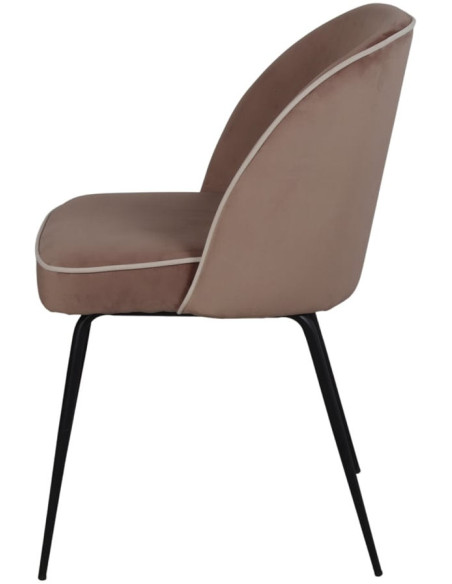 Chaise de salle à manger velours marron Helsingor  - 3