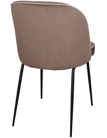Chaise de salle à manger velours marron Helsingor  - 4
