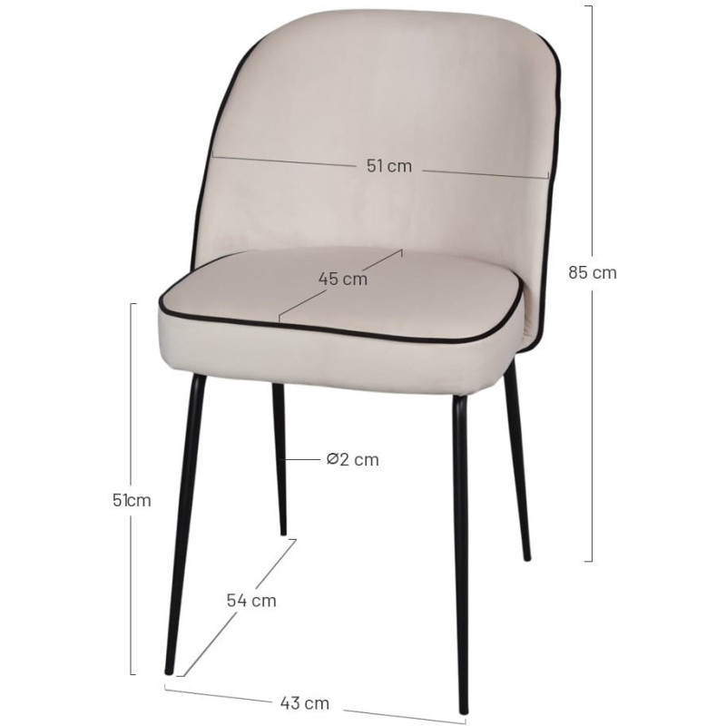 Chaise de salle à manger velours marron Helsingor  - 5