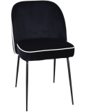 Chaise de salle à manger velours bleu nuit Helsingor