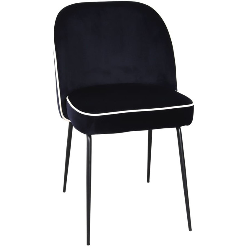 Chaise de salle à manger velours bleu nuit Helsingor  - 1