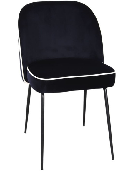 Chaise de salle à manger velours bleu nuit Helsingor  - 1