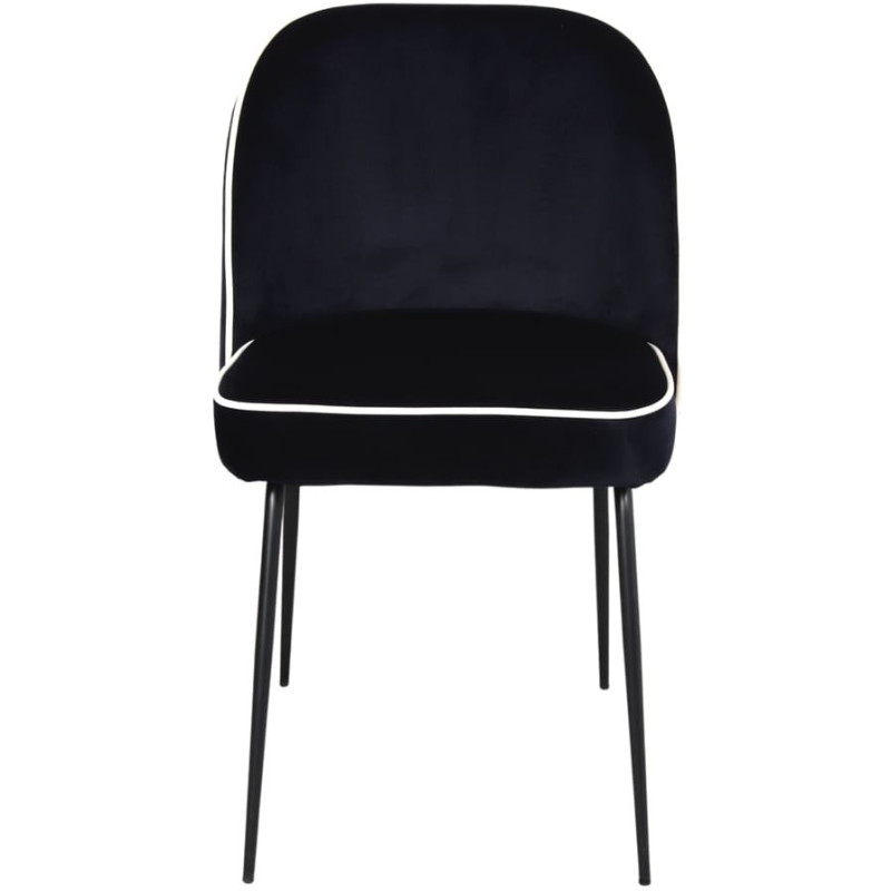 Chaise de salle à manger velours bleu nuit Helsingor  - 2