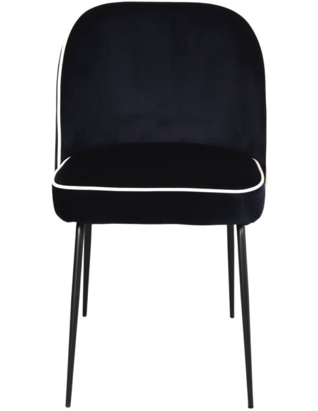 Chaise de salle à manger velours bleu nuit Helsingor  - 2