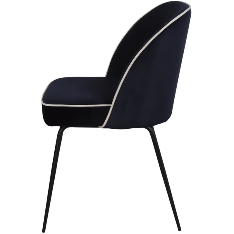 Chaise de salle à manger velours bleu nuit Helsingor  - 3