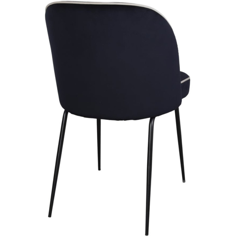 Chaise de salle à manger velours bleu nuit Helsingor  - 4