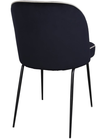 Chaise de salle à manger velours bleu nuit Helsingor  - 4