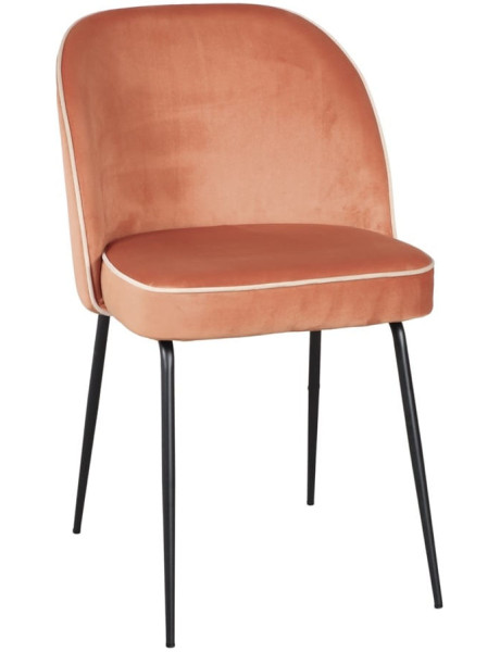 Chaise de salle à manger velours pêche Helsingor  - 1