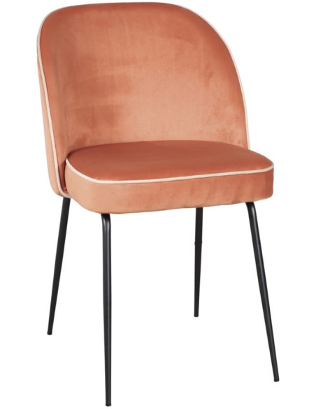 Chaise de salle à manger velours pêche Helsingor  - 1