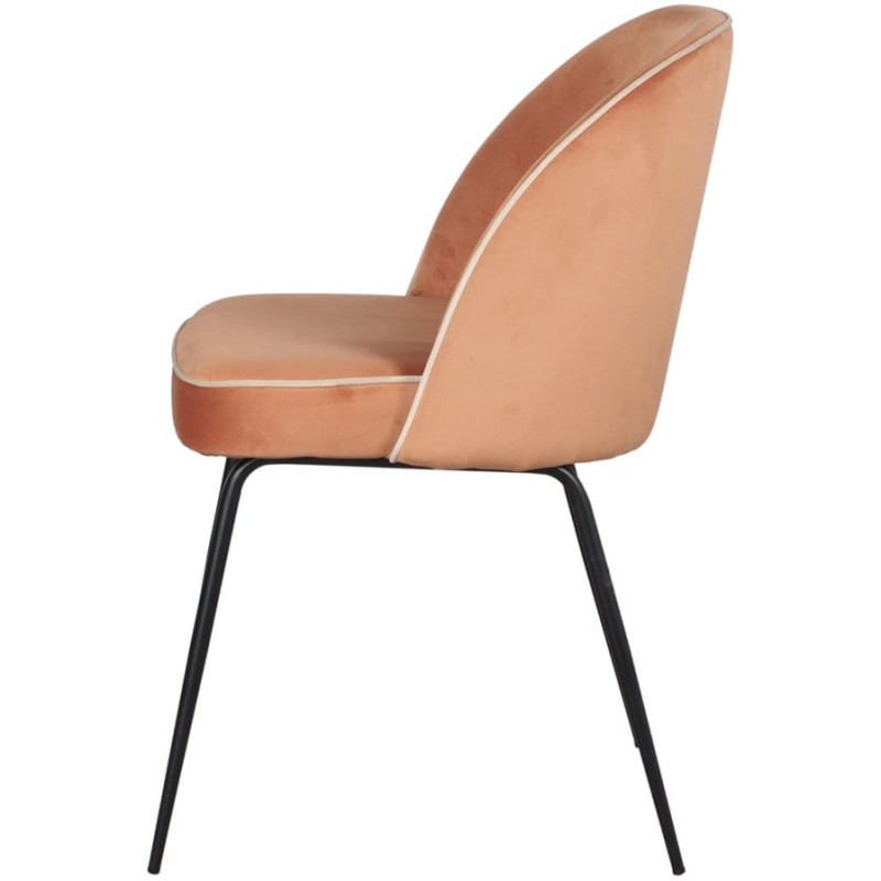 Chaise de salle à manger velours pêche Helsingor  - 4