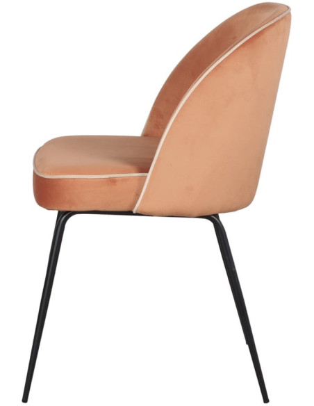 Chaise de salle à manger velours pêche Helsingor  - 4