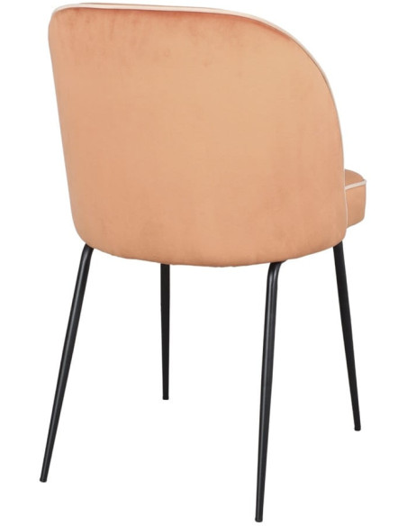 Chaise de salle à manger velours pêche Helsingor  - 5