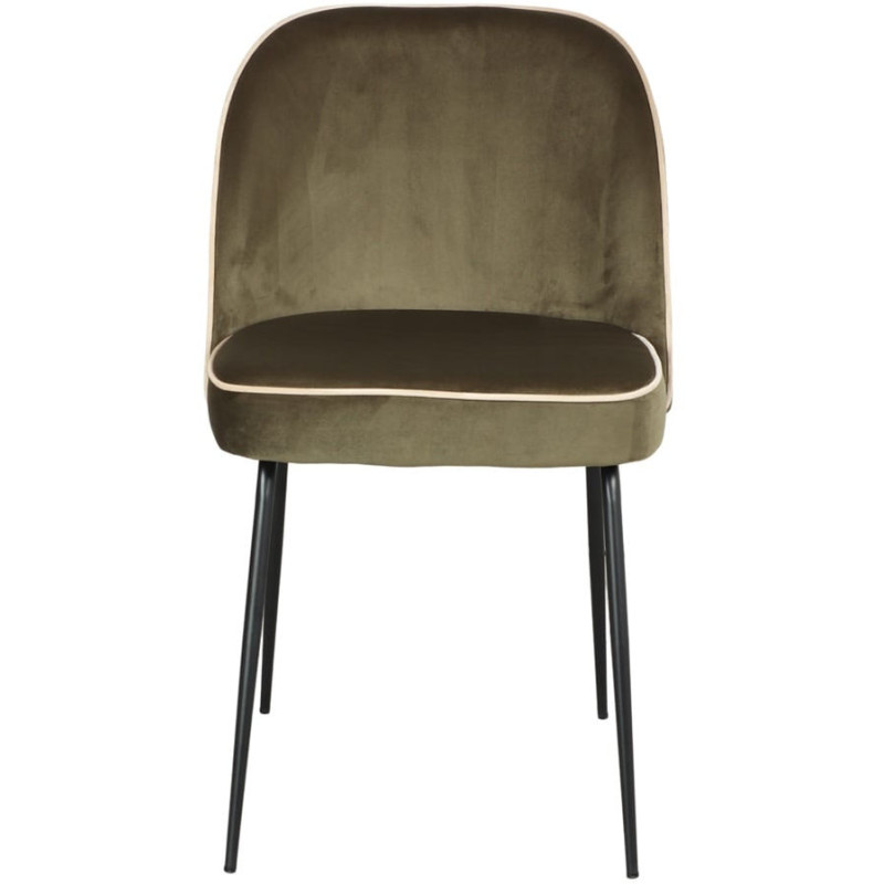 Chaise de salle à manger velours vert olive Helsingor  - 2