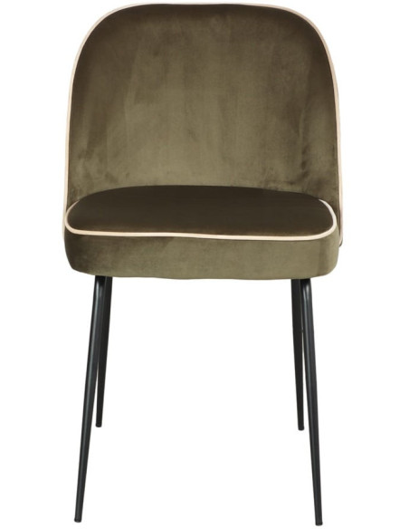 Chaise de salle à manger velours vert olive Helsingor  - 2