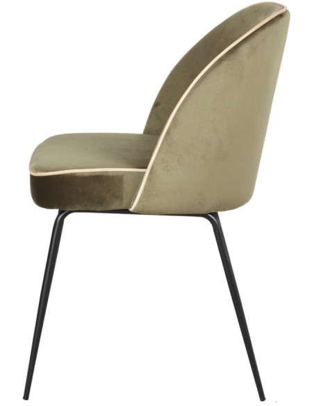 Chaise de salle à manger velours vert olive Helsingor  - 3