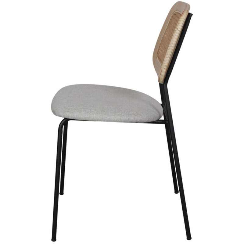 Chaise de salle à manger cannage naturel tissu sable 47x51x82 cm Trosa  - 3