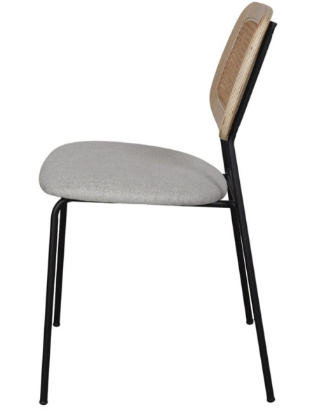 Chaise de salle à manger cannage naturel tissu sable 47x51x82 cm Trosa  - 3