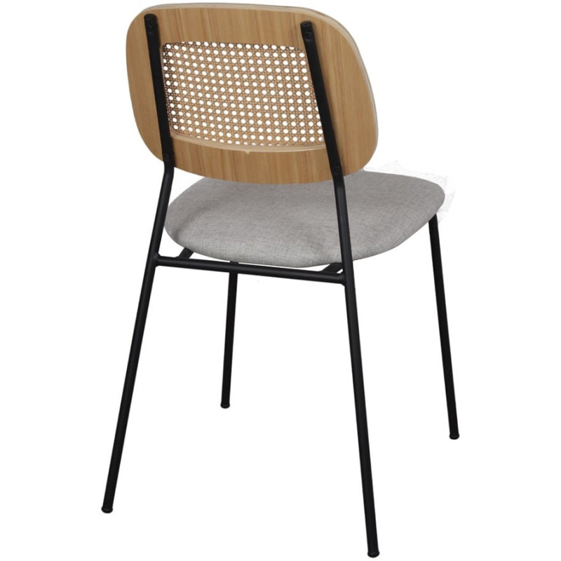 Chaise de salle à manger cannage naturel tissu sable 47x51x82 cm Trosa  - 4