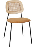 Chaise cannage jaune curry 47x51x82 cm Trosa