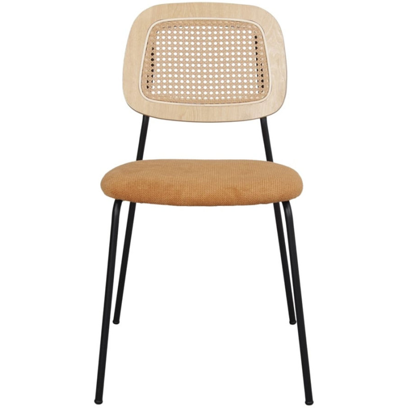 Chaise cannage jaune curry 47x51x82 cm Trosa  - 2