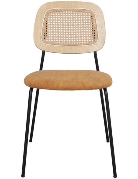 Chaise cannage jaune curry 47x51x82 cm Trosa  - 2