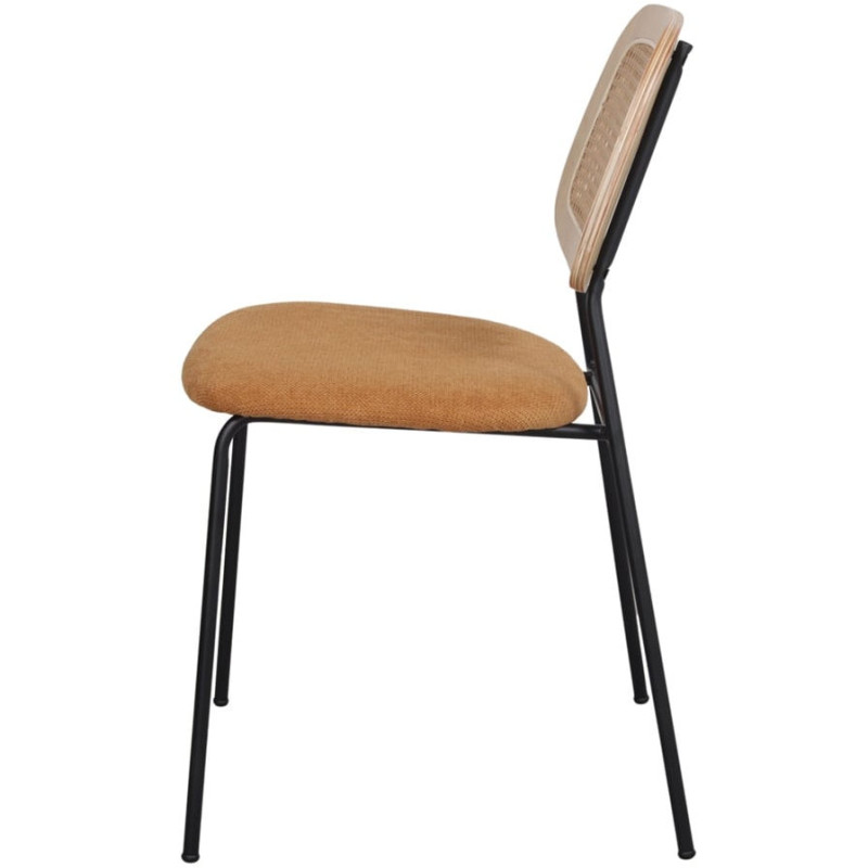 Chaise cannage jaune curry 47x51x82 cm Trosa  - 3