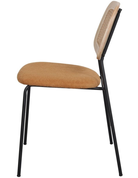 Chaise cannage jaune curry 47x51x82 cm Trosa  - 3