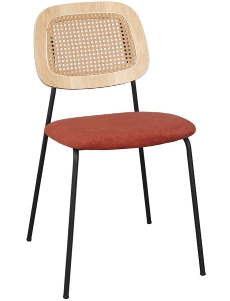 Chaise cannage rouge brique 47x51x82 cm Trosa  - 1