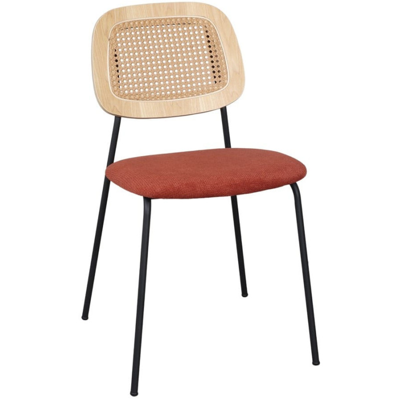 Chaise cannage rouge brique 47x51x82 cm Trosa  - 1