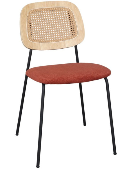 Chaise cannage rouge brique 47x51x82 cm Trosa  - 1