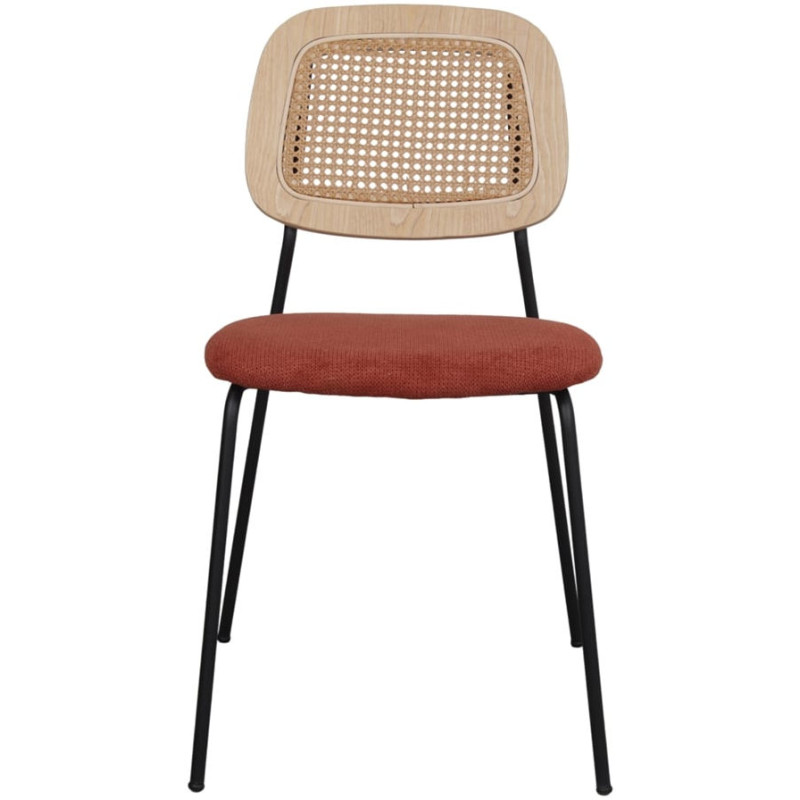Chaise cannage rouge brique 47x51x82 cm Trosa  - 3