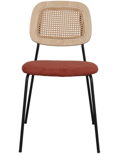 Chaise cannage rouge brique 47x51x82 cm Trosa  - 3