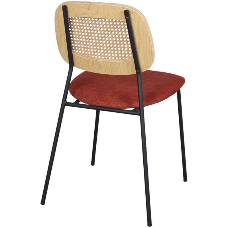 Chaise cannage rouge brique 47x51x82 cm Trosa  - 4